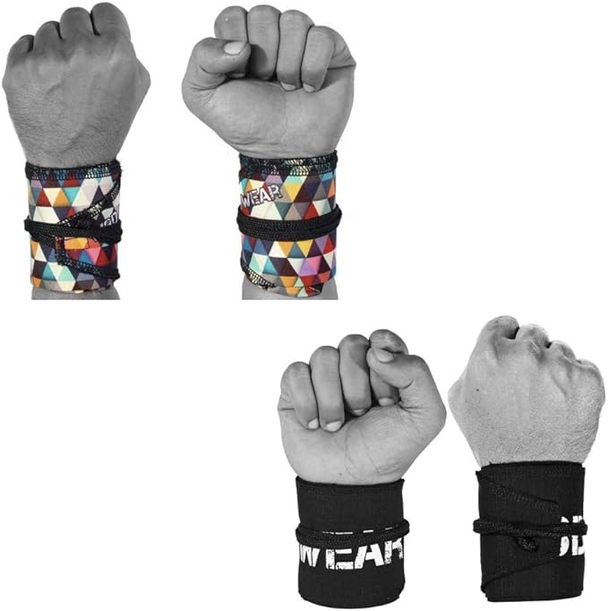 Wrist Wraps for Powerlifting, Strength Training, Bodybuilding, Cross Training, Olympic Weightlifting, Yoga Support - One Size Fits All