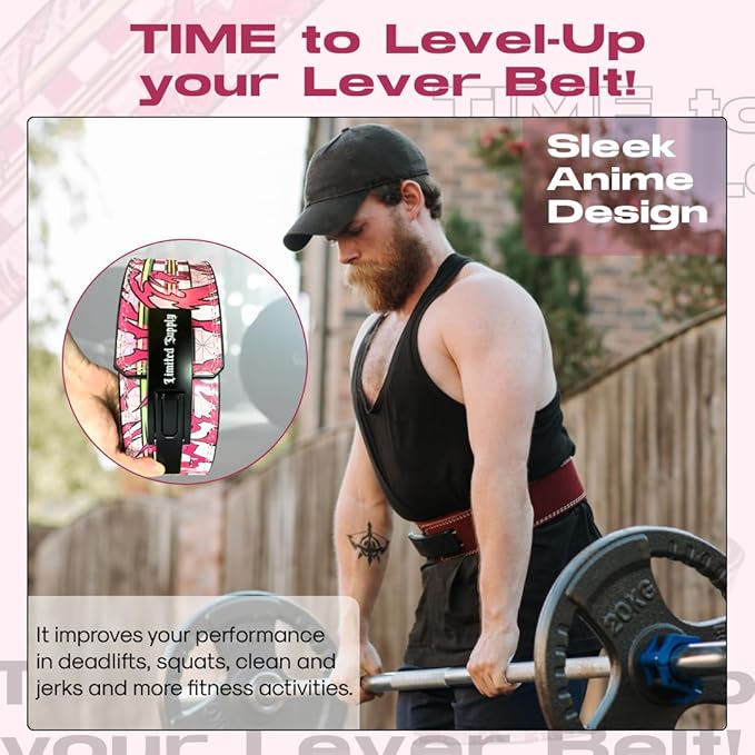 Anime Lever Belt, Weight Lifting Belt, Heavy Duty Powerlifting Weightlifting Gym Belt for Deadlifts Squats Back Support