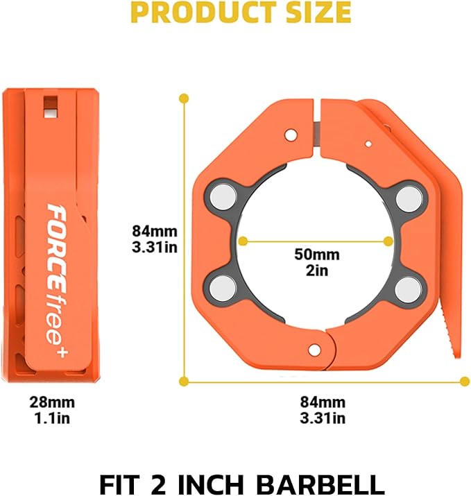 Quick Release Barbell Collars - Slim Design, Non-Slip Secure, High-Strength Durable, Magnetic Convenience - Fits 2-Inch Olympic Bars