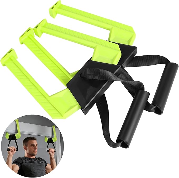 2 Pcs Portable Pull Up Bar for Doorway, Adjustable Doorway Home Gym System, Lightweight Travel Fitness Equipment for Home Office, Support 330 lbs, No Screws Installation