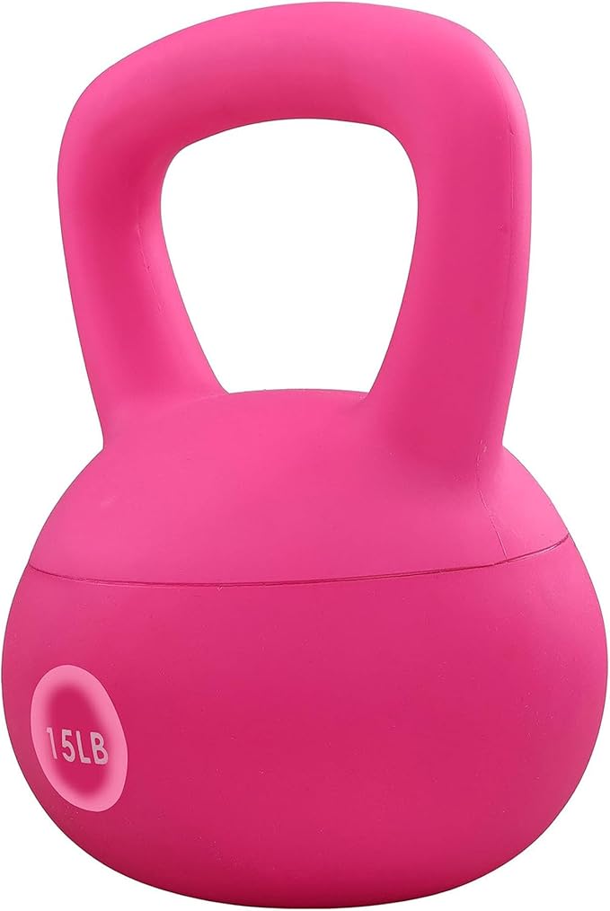 Fitvids Soft Kettlebells - Sea and Iron Sand Filled Weights for Women and Men - Color Coded Soft Vinyl Kettlebells, Multiple Sizes