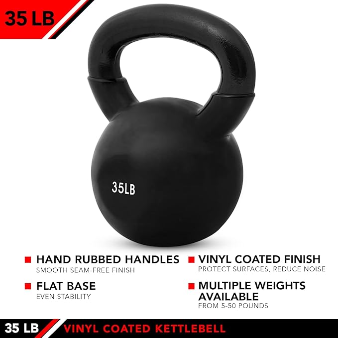 JFIT Kettlebell Weights Vinyl Coated Iron