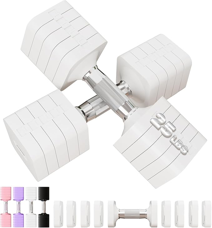 15LB 20LB 30LB 40LB 50LB Adjustable Dumbbell Set Free Weights Dumbbells Set for Women Men Hand Weights Sets Adjust Dumbbell Weight Sets for Home Gym Exercise Workout Strength Training Equipments