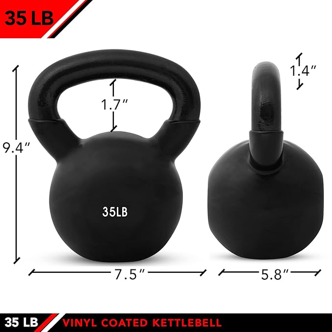 JFIT Kettlebell Weights Vinyl Coated Iron