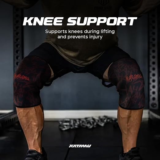 Katamu Premium Weightlifting, Powerlifting, Squats, Athletic and Fitness Knee Support Sleeve | Knee Sleeve for Men and Women | The Joker, Medium
