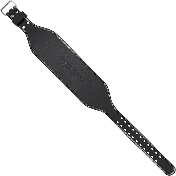 Apex by Marcy 6-Inch Wide Genuine Leather Weightlifting Belt for Men and Women