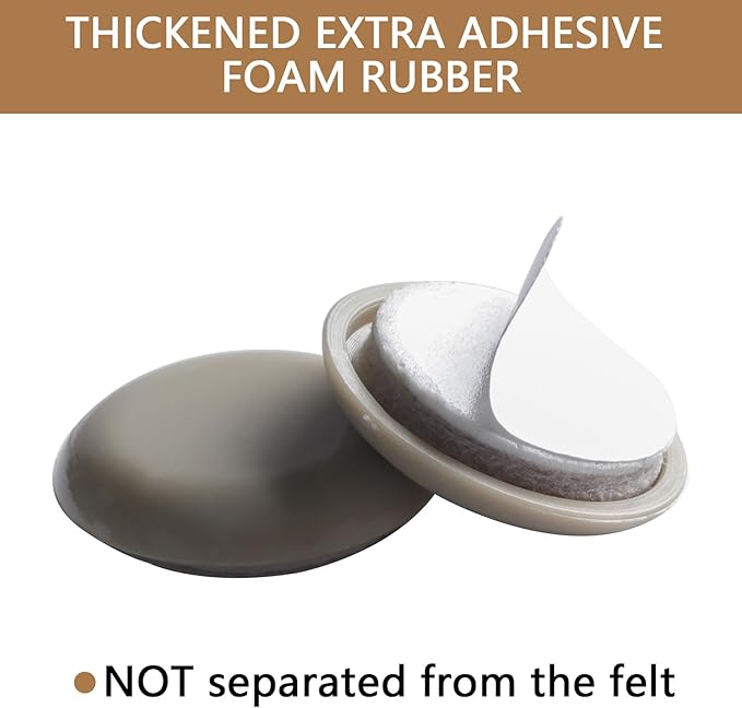 1 Inch Self-Stick Furniture Sliders, Kayzn 24 PCS Furniture Sliders for Carpet, Chair Sliders for Carpet - Easily Glide Any Items & Protect The Floor!
