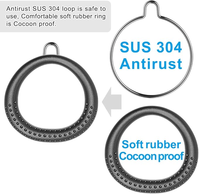 SELEWARE Trapeze Swing Rings, Non-Slip Gymnastic Rings Pull Up Exercise Rings with Adjustable Ropes for Home Gym Playground Ninja Warrior Obstacle Course Training Workout (Black, 2 Pack)