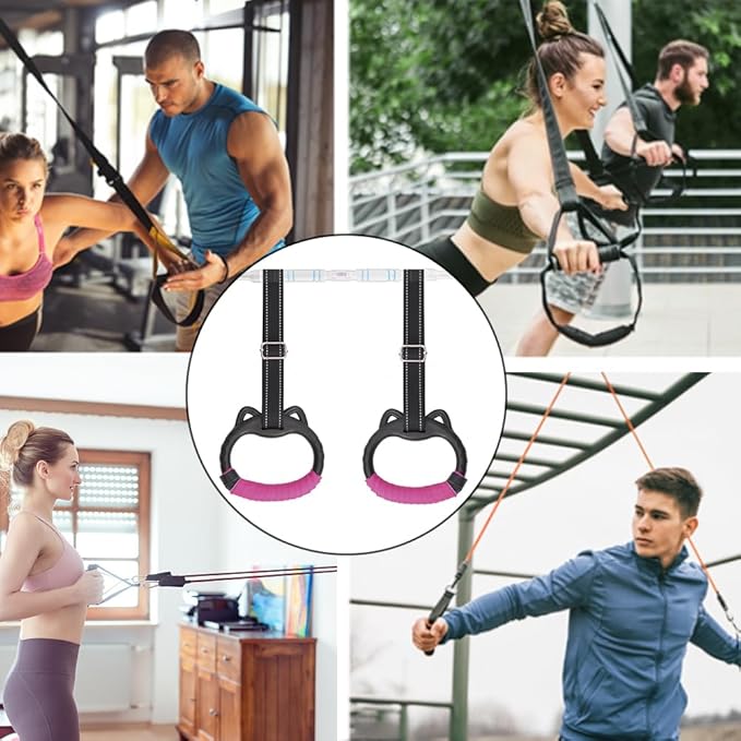 Gymnastics Rings Set for Kids, Professional Children's Trapeze Bar Pull Up Rings with Straps Playground Home Gym Ring with Drawstring Bag for Physical Training