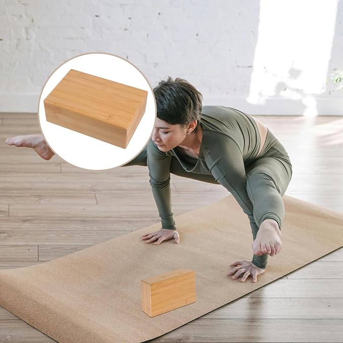 KESYOO 1PC Natural Yoga Block Lightweight Wooden Practice Aid for Home Fitness Smooth Surface for Comfortable Yoga Sessions Portable Exercise Tool Supports Flexibility and Balance