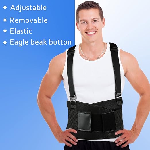 Back Brace Lumbar Back Support Belt for Women and Men - Lower Back Pain Relief - Heavy Lifting Support with Removable Adjustable Belt for Moving and Warehouse,5XL(53"-65")