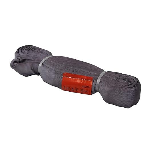 ATERET Powerlift Grey Polyester Endless Round Sling - 8 Feet Length, 10,600 lb. Vertical Capacity, 21,200 lbs Basket - Heavy Duty Poly Lifting Sling