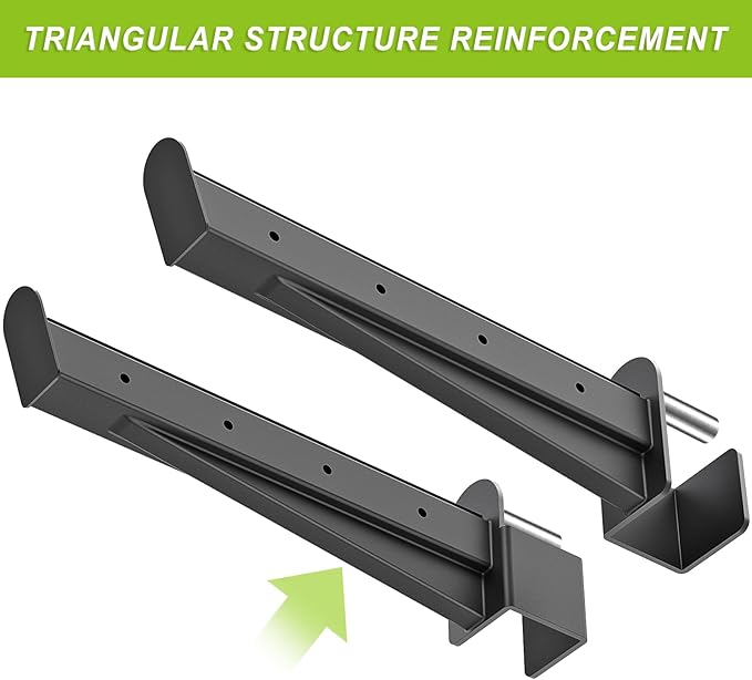Kipika Safety Spotter Arms for 3" x 3" Power Racks with 5/8" & 1" Holes - Heavy Duty Barbell Safety Catches with Rubber Pad - Adjustable and Easy to Install - Set of 2