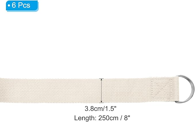 PATIKIL Yoga Strap for Stretching Cotton Yoga Belt with Adjustable Metal D-Ring Buckle Stretch Bands for Fitness Pilates