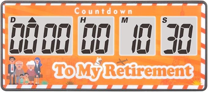 Jayron 9999-Day Digital Countdown and Stopwatch Timer with Loud Alarm, Magnetic Backing, Replaceable Batteries for Weddings, Retirements, Events, Yellow