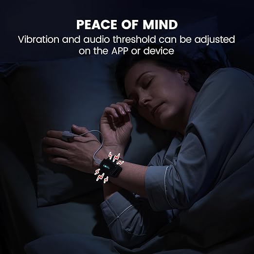 Wellue Wrist Pulse Oximeter with Audio Reminder| Bluetooth Blood Oxygen Monitor Rechargeable for Continuous SPO2 Tracking with 72 Hours Battery Life, Free APP & PC Reports, Style 2