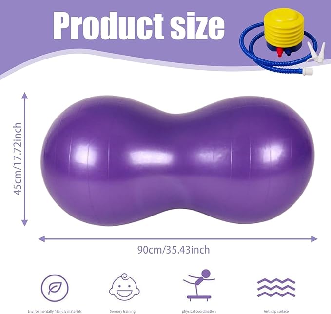 Peanut Ball,Exercise Yoga Pregnancy Ball,Peanut Stability for Therapy,Labor Birthing,Core Strength Training with Pump