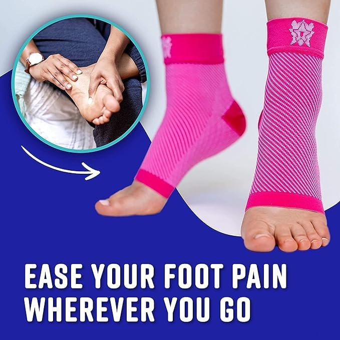 Compression Socks for Plantar Fasciitis & Achilles Tendonitis Relief – Pair of Ankle Compression Sleeves for Foot Swelling, Heel Spurs, Pain & Fatigue – Comfortable Arch Support Brace for Daily Use (Black, Large)