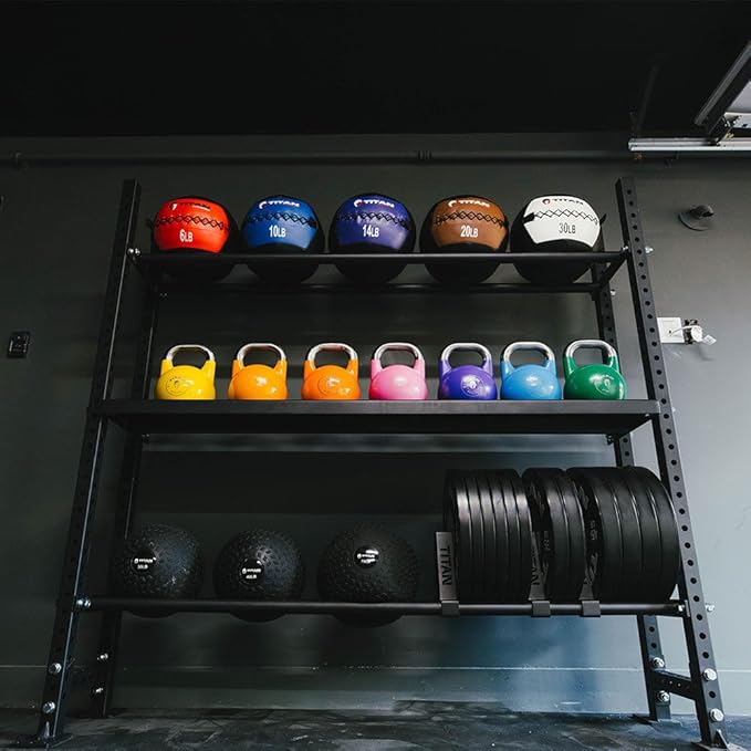 Titan Fitness Elite Series Mass Storage System for Bumper Plate Medicine Ball Storage