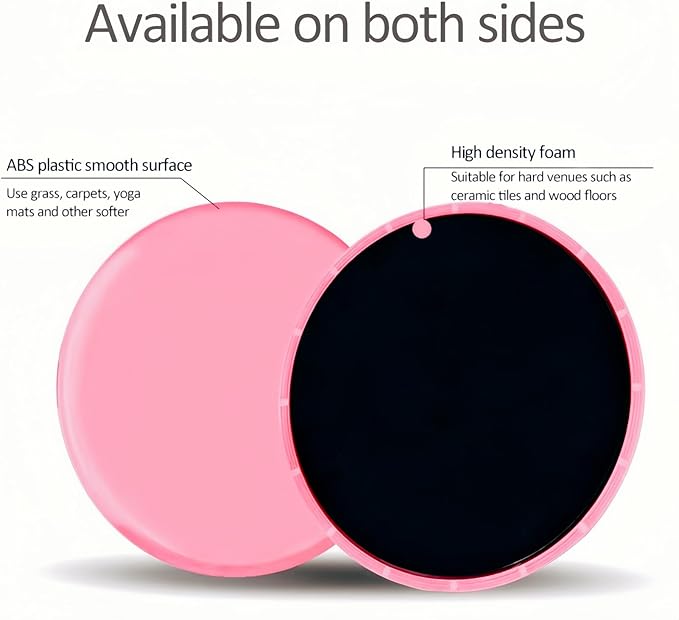 Core Sliding Discs - Dual Sided Workout Sliders for Carpet & Hardwood Floor - Home Ab Pads Exercise Equipment Fitness Sliders for Women and Men