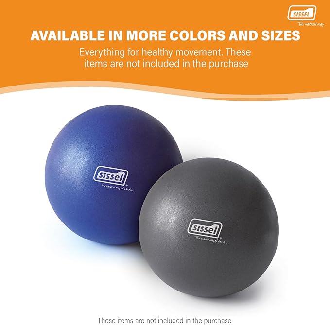 SISSEL Pilates Soft Ball Gray | 8.5 in | Phthalate- & Latex-Free PVC | for Deep Relaxation & Muscle Strengthening | 340 lbs Capacity | Includes Exercise Guide