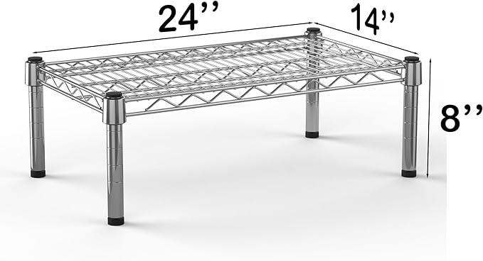 14''W x 24''L x 8''H Chrome Plated Wire Dunnage Rack | Off The Floor Storage