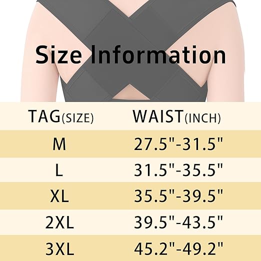 Posture Corrector for Women and Men Plus Size Full Back Support Brace Straightener Scoliosis Spine Upper Back Pain Relief Adjustable Shoulder Instant Posture Corrector with Hunchback (Black, XXX-Large)