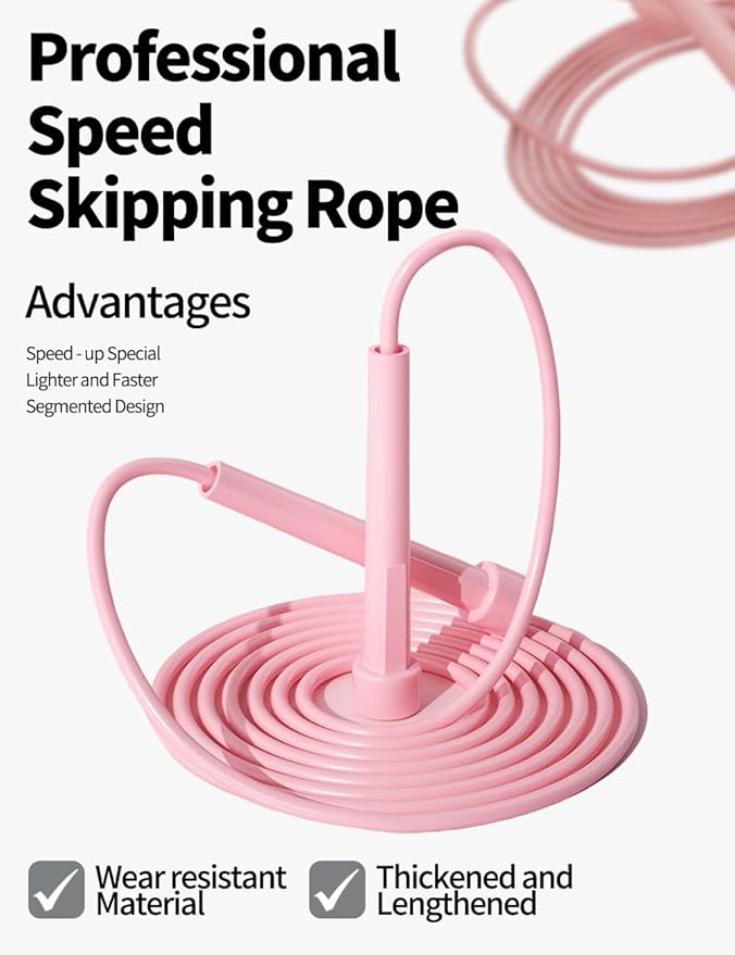 uvbws2Pack Exercise Jump Rope - With Plastic Handle, Anti Wrap PVC Long Jump Rope Set - Suitable for Men's and Women's Fitness Activities
