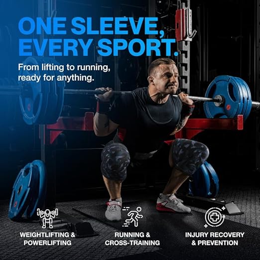 Modvel 7mm Neoprene Knee Sleeves for Men & Women Weightlifting & Powerlifting – Compression Knee Sleeve Support for Squats, Gym, Training – USPA, IPL Approved – Large Army/dark (Pair)