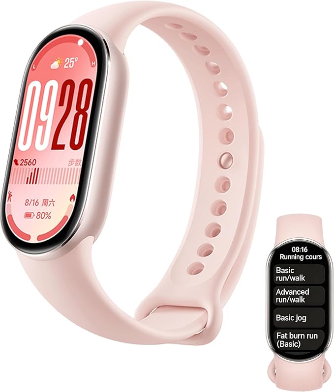 XIAOMI Mi Smart Watch Band 10, 5ATM Waterproof Fitness Step Tracker Sports Digital Smart Watch Health Band for Men Women, 1.72" AMOLED Display, 150+ Sports Modes 24/7 Sleep Monitor (Mystic Rose)
