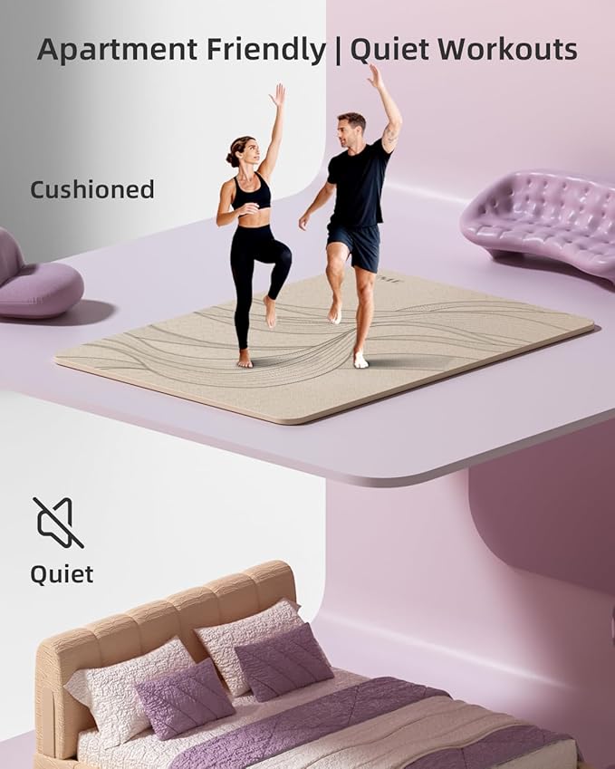 Large Yoga Mat (75.5"x47.6"x0.4"）Extra Wide & Thick 10mm, Non-Slip Exercise Mat, High-Density TPE Mat for Yoga Pilates & Home Gym Workouts