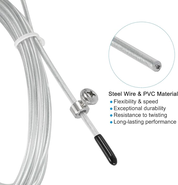 PATIKIL Speed Jump Rope Replacement Cable Professional Skipping Rope Steel Wire Replace for High Speed Jump Ropes