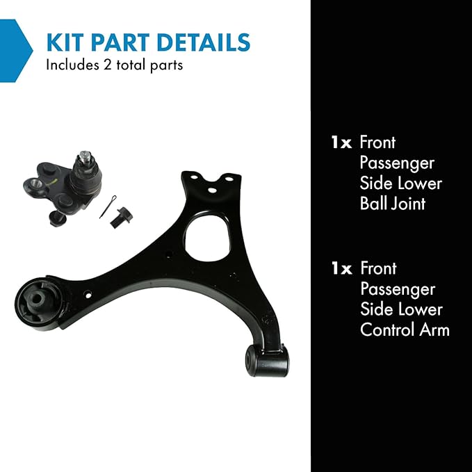 TRQ Front Right Lower Control Arm with Ball Joint Steel Compatible with 2006-2011 Honda Civic