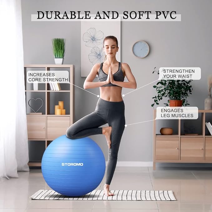 Anti-Burst Pregnancy Exercise Ball – High Weight Capacity Stability Ball for Yoga, Pilates & Labor Support, Eco-Friendly PVC Fitness Ball for Moms, Includes Pump (45cm-95cm)