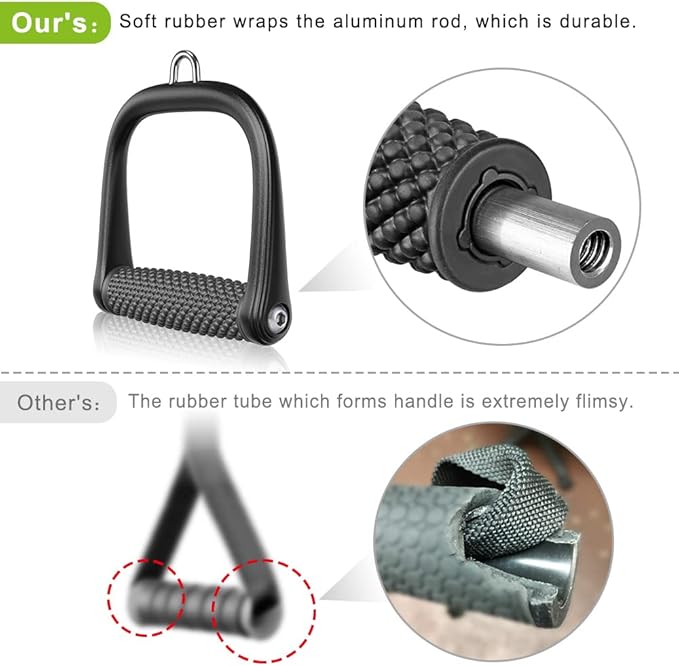 BeneLabel D Handle Cable Attachment, Cable Attachments for Gym, Non-Slip and Comfortable Grip, Solid Aluminum Alloy Handle, Suitable for Home and Gym