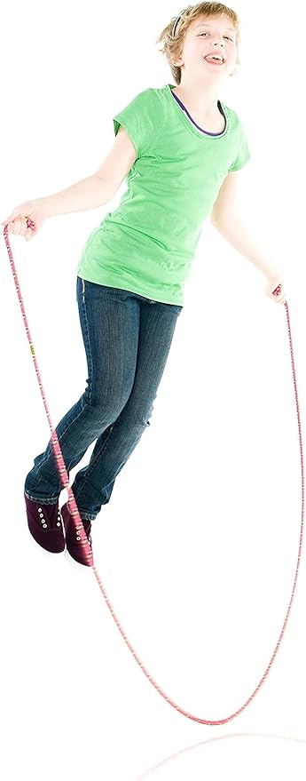 Just Jump It 8' Foot Single Jump Rope for Kids Women and Men - Active Outdoor Youth Fitness Excersing Equipment - Braided Nylon Gym Accessories