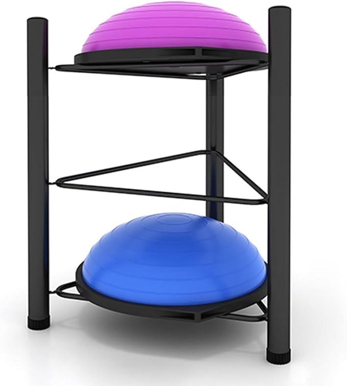 Stability Ball Holder Storage Rack, Black Exercise Yoga Balls Holder Organizer for Bosu Slam Bowling Medicine Balls, 0.7m 1.3m 1.6m 1.9m Tall Half Balance Ball Floor Stand Gym Equipment ( Color : Blac