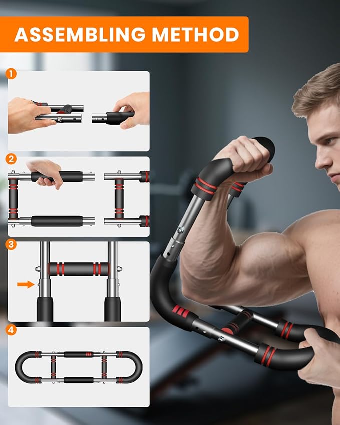 Upgraded Twister Arm Trainer, Adjustable Chest Workout Equipment, Portable Arm Exerciser for Upper Body Strength Training, Detachable Power Twister Bar for Home Gym Fitness