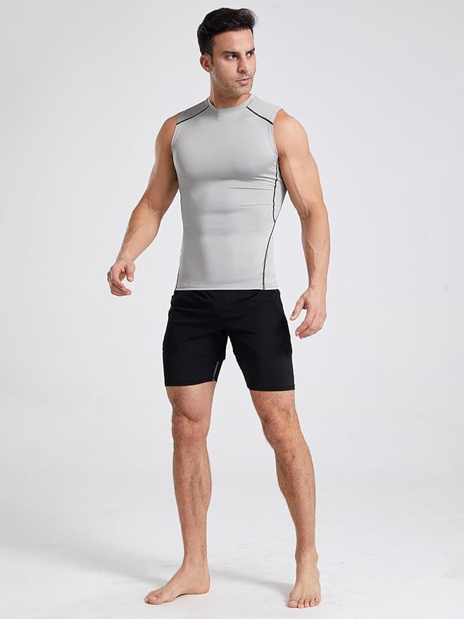 4/5/6 Pack Athletic Sleeveless Shirts for Men Workout Tank Tops Compression Tank Top Gym Muscle Shirts for Running