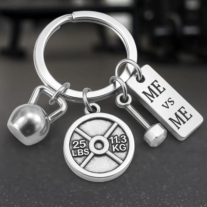 Fitness Keychain,Cool Keychains Gift for Workout Lovers, Trainers, Athletes