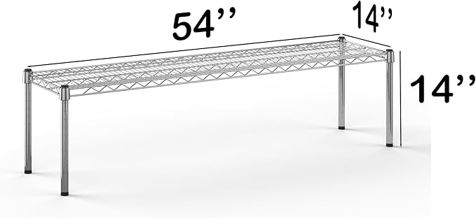 14''W x 54''L x 14''H Chrome Plated Wire Dunnage Rack | Off The Floor Storage