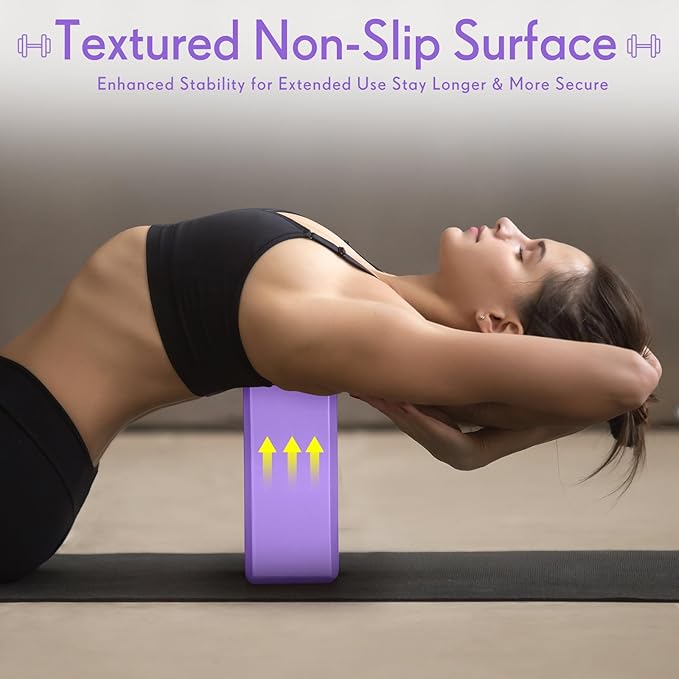 RoundFunny 4 Pack Yoga Blocks Non Slip Pilates Brick Foam Blocks Pilates Dance Gymnastics Workout Fitness Props Tool for Stretching Meditation and Exercise
