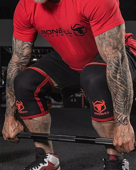 Iron Bull Strength Knee Sleeves for Powerlifting (7mm) - Weightlifting Knee Compression Sleeve for Squats - Knee Brace Support for Gym, Workout, Fitness (3X-Large)