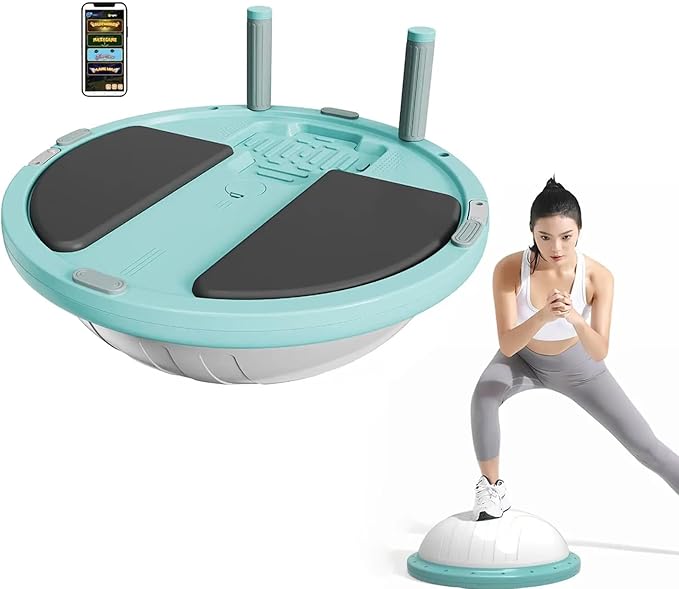 Half Balance Ball Trainer - Balance Ball Trainer with Resistance Bands and Foot Pump,Stability Ball for Exercise, Full-Body Workouts, Home Gym