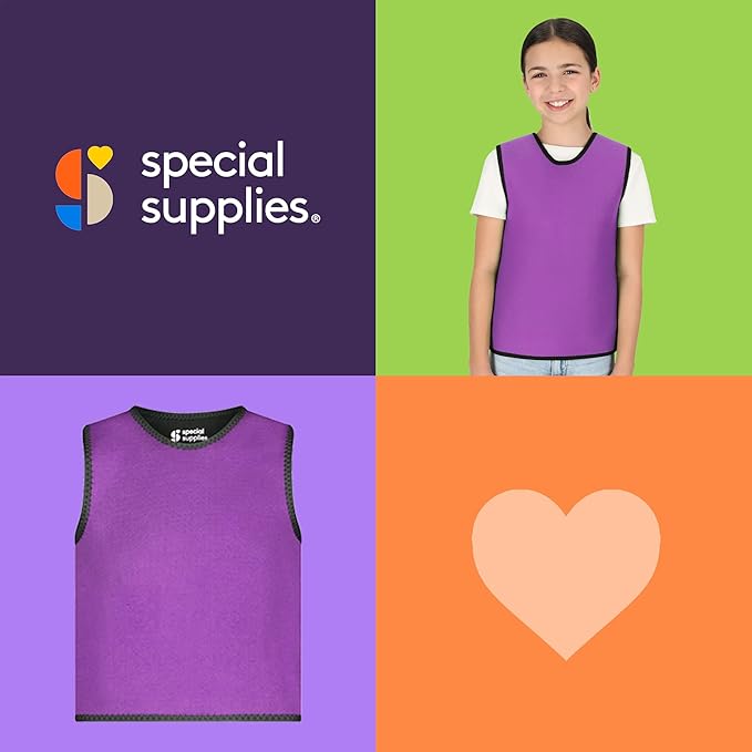 Special Supplies Sensory Compression Vest Deep Pressure Comfort (Purple, Meduim)