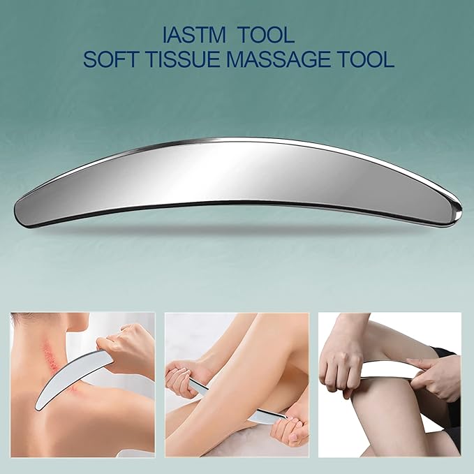 BYYDDIY 3 in 1 Stainless Steel Muscle Scraper Tools Set,Scraping Massage Tools for Physical Therapy,Derma Edge & GuaSha Massage Scraper Tool