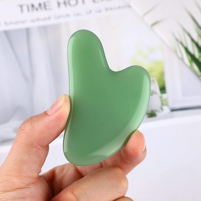 rosenice Gua Sha Facial Tools Guasha Tool Gua Sha Jade Stone Manual Massage Sticks for Jawline Sculpting and Puffiness Reducing for Face Body Tensions Reduce Festive Gifts
