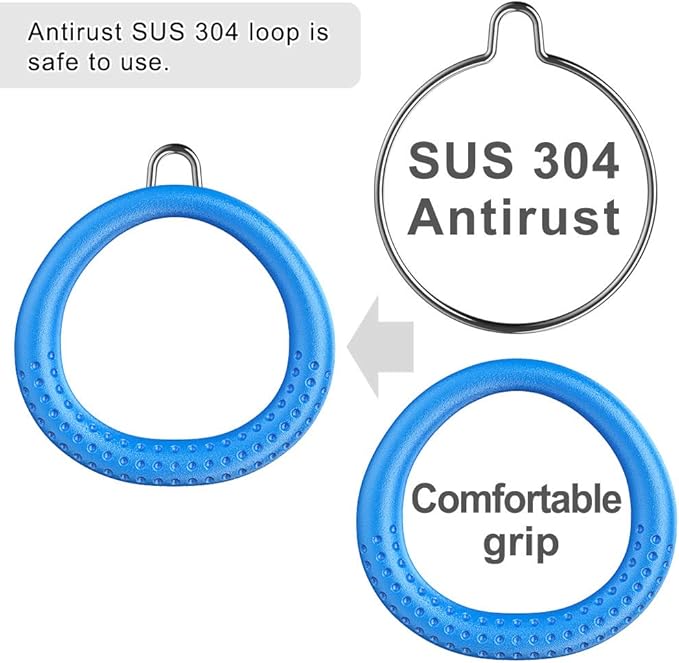Dolibest 2 Pack of Ninja Gymnastic Rings,Monkey Ring Outdoor Backyard Ninja Accessories Set,Swing Bar Rings Obstacle Course for Training Equipment for Teens,1000LB Capacity