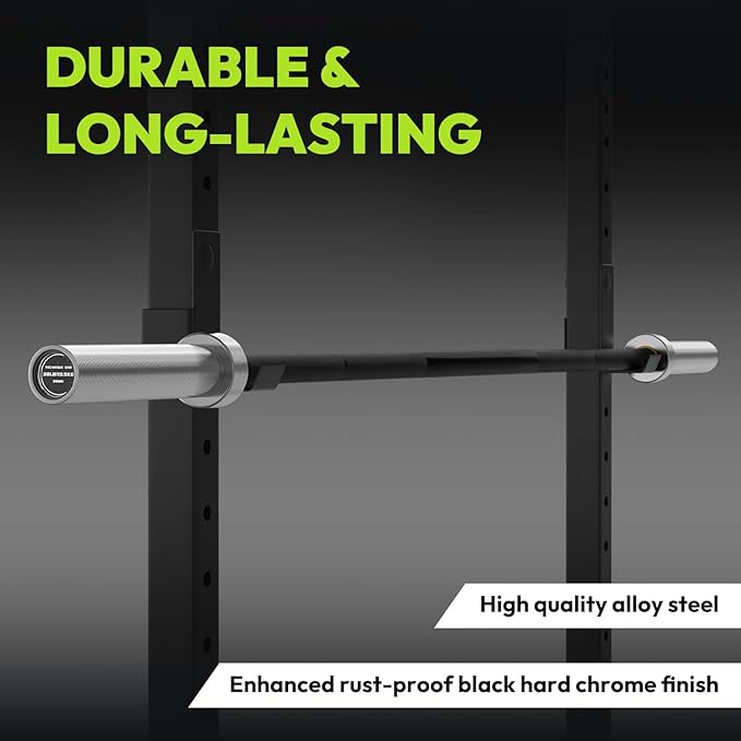 Olympic Barbell 4 ft/5 ft/6 ft/6.5ft/7 ft, 2 Inch Straight Womens Bars, Weight Bar for Strength Training, Weightlifting, Squat, Hip Thrust, Bench Press, Deadlift, 500 lb - 1000 lb Capacity