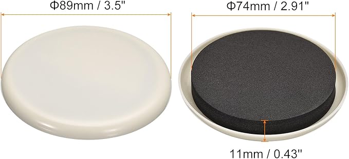 uxcell Furniture Sliders, 8Pcs 3.5" - Plastic Reusable Round Sliding Pads, Chair Glides for Carpeted Tile Vinyl Hardwood Floors (Grey)